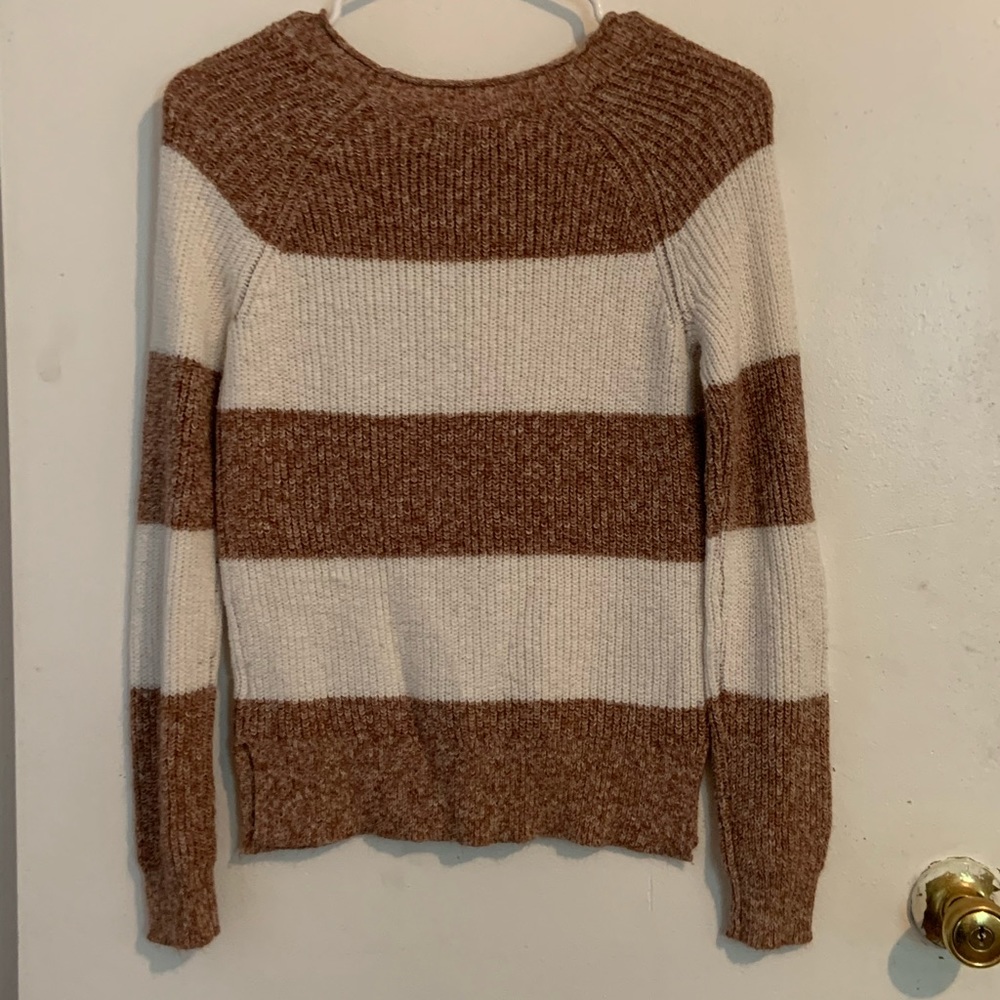 Striped brown & white sweater